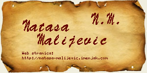 Nataša Malijević vizit kartica